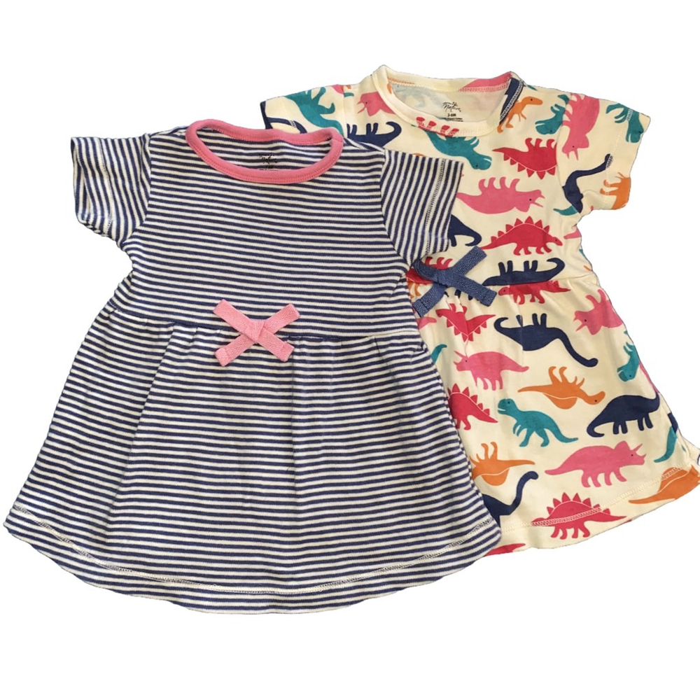 Organic Cotton Baby Dresses Set of 2 Touched by Nature Size 3-6 months